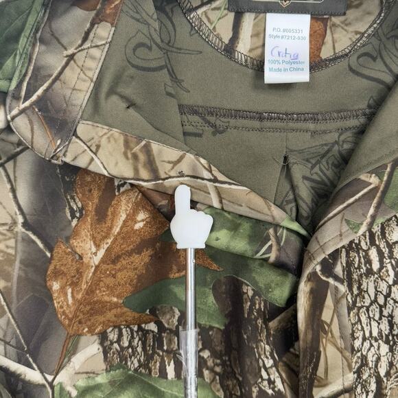 Vintage 90s Realtree Button Up Shirt Mens L Hunting Camo Polyester Long Sleeve - Picture 4 of 4